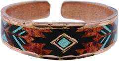 Copper Turquoise Color Native Rings Adjustable