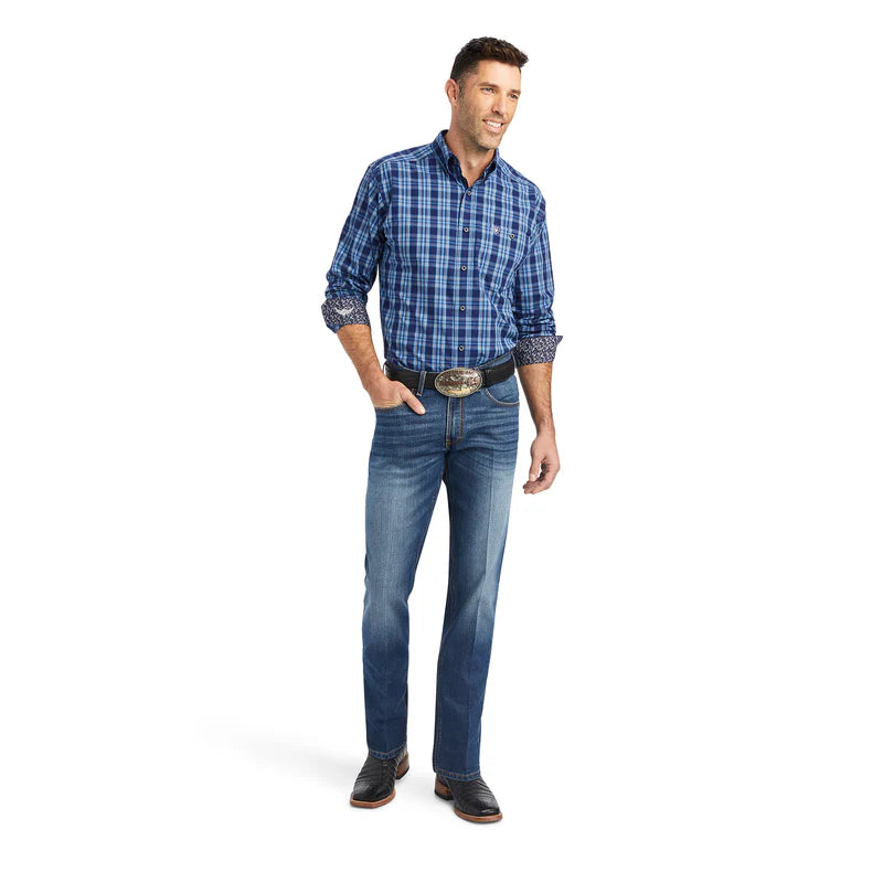 Ariat Mens Relentless Timeless Stretch Classic LS Shirt Midnight Sail