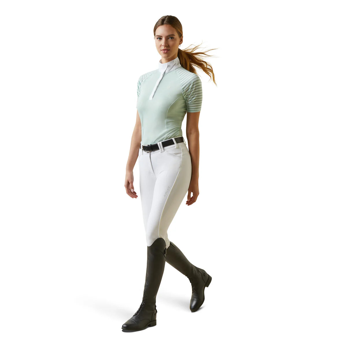 ARIAT WOMENS APTOS VENT SS SHOW SHIRT AQUA FOAM