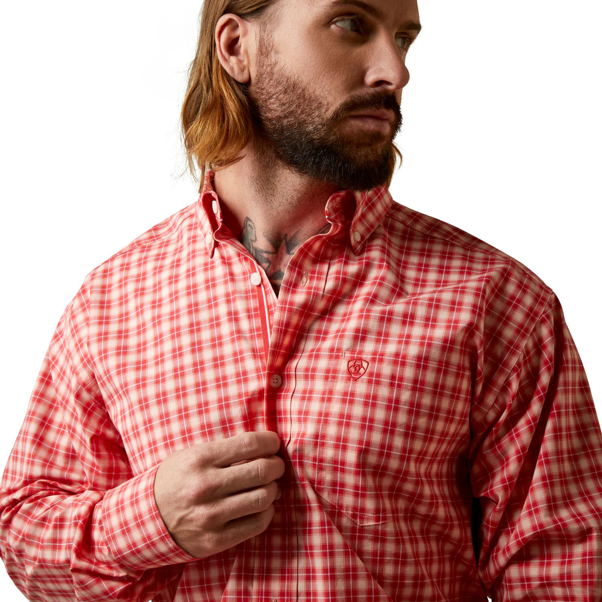 Ariat Mens Pro Series Oberon Classic LS Shirt Poppy Red