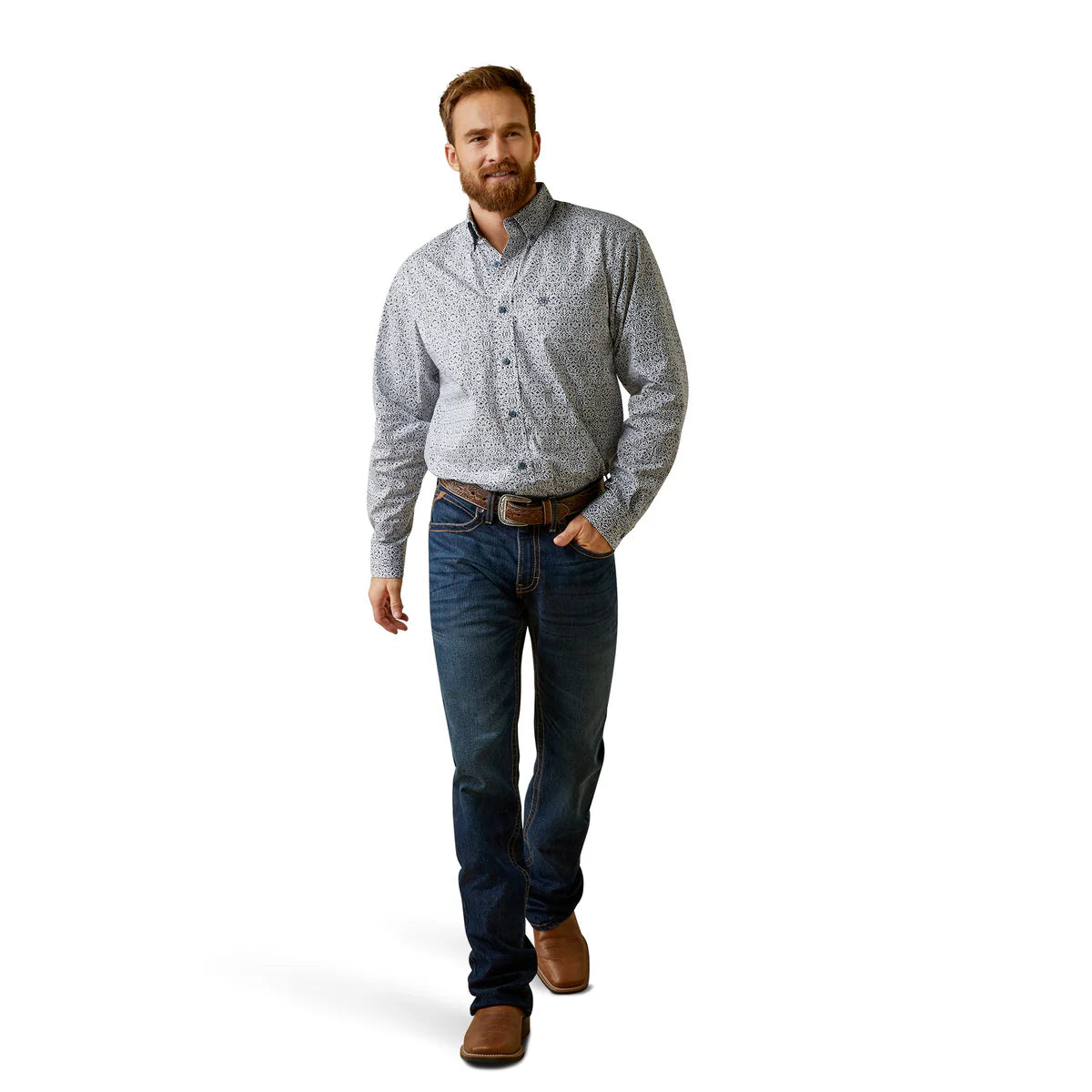 Ariat Mens Oliver Classic LS Shirt Bay Blue