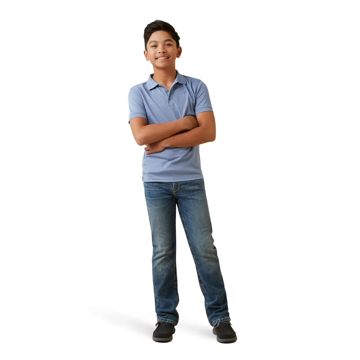 ARIAT BOYS TEK SS POLO STONEWASH
