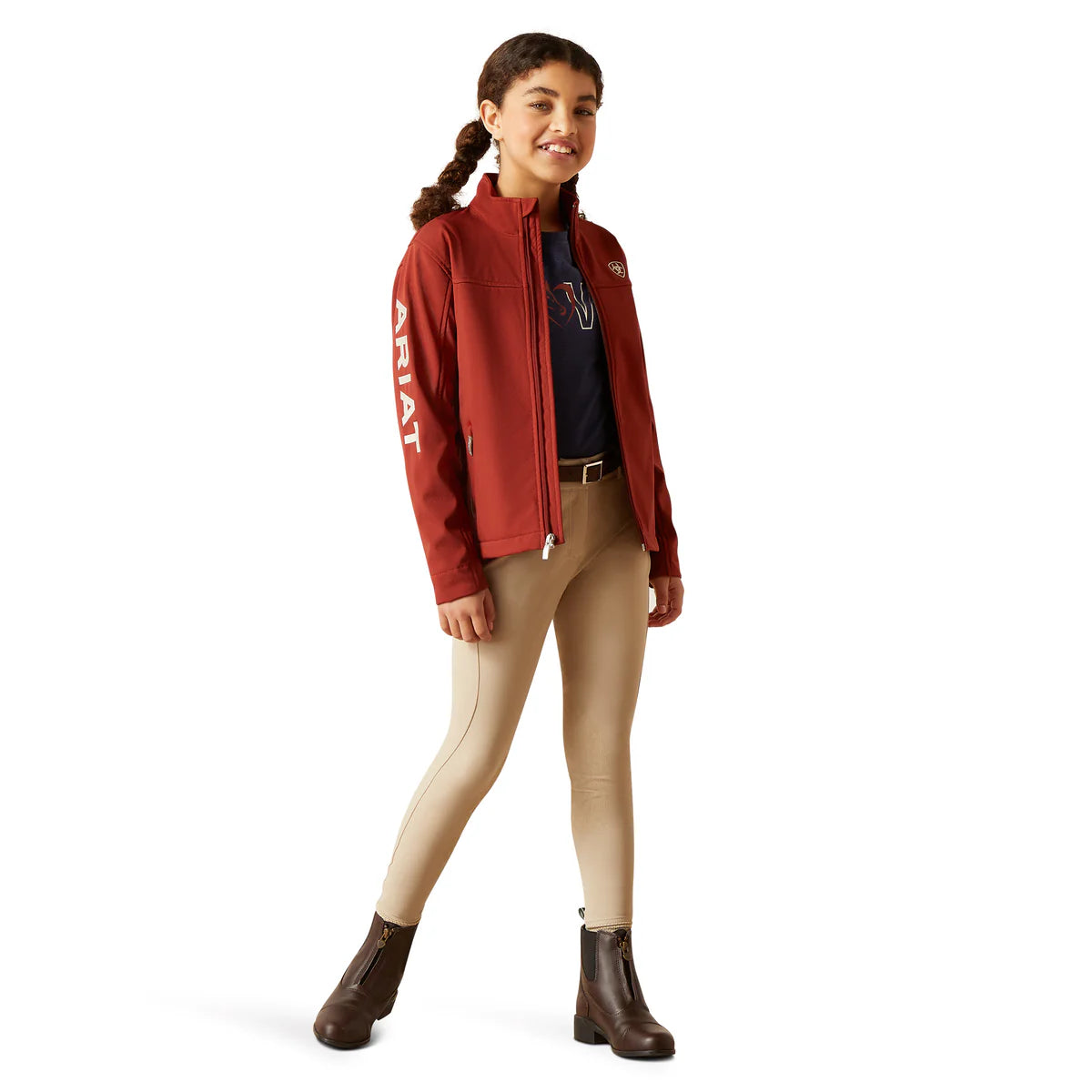 ARIAT YOUTH NEW TEAM SOFTSHELL JACKET FIRED BRICK