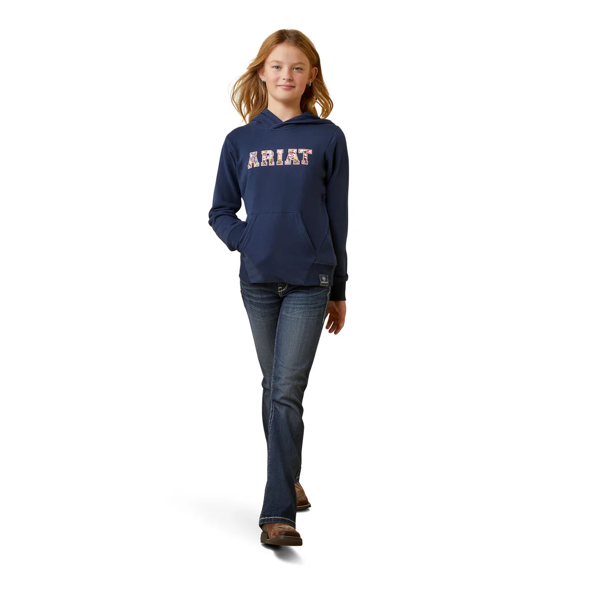 Ariat youth 3D Logo 2.0 Hood navy red