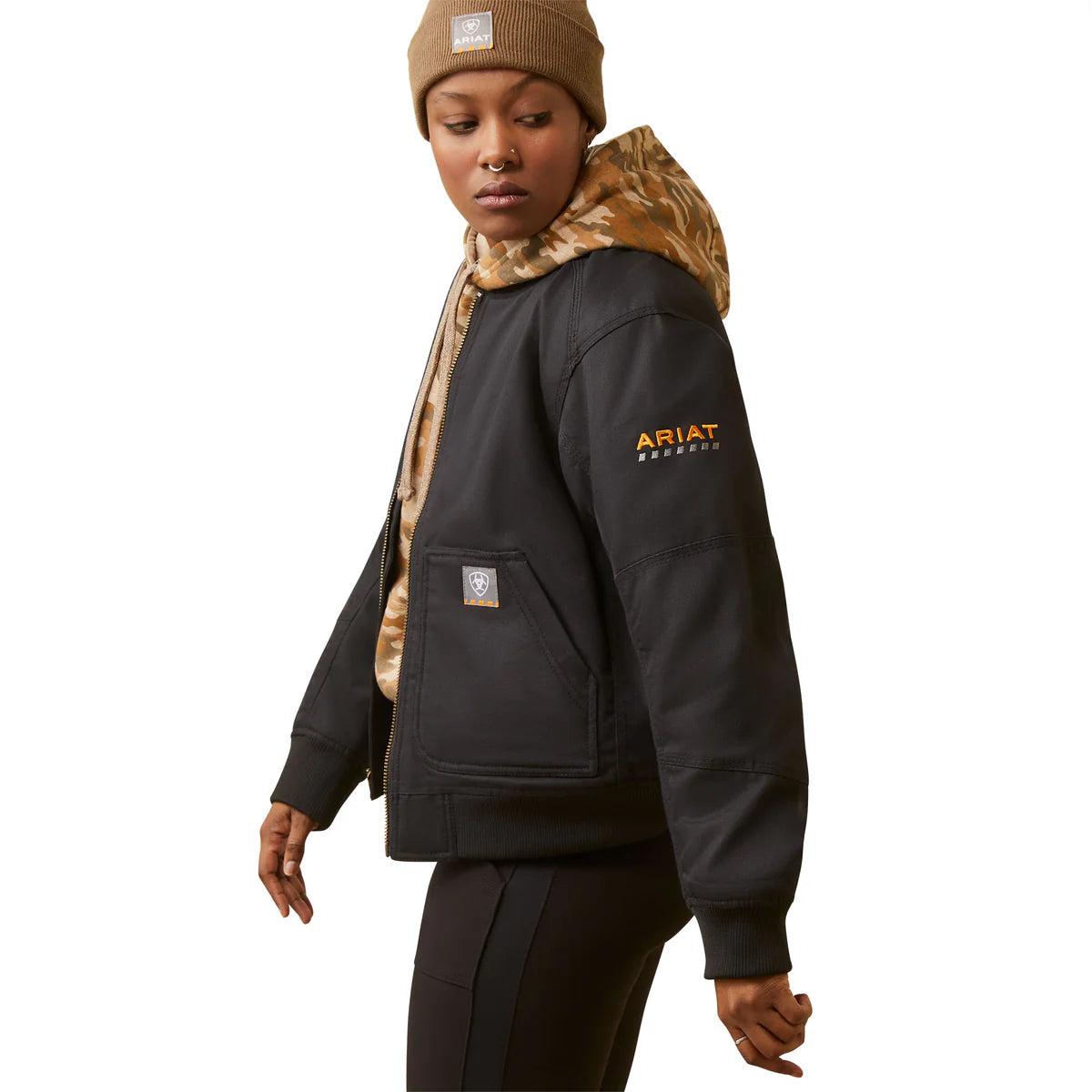 Ariat Womens Rebar Duracanvas Bomber Jacket Black