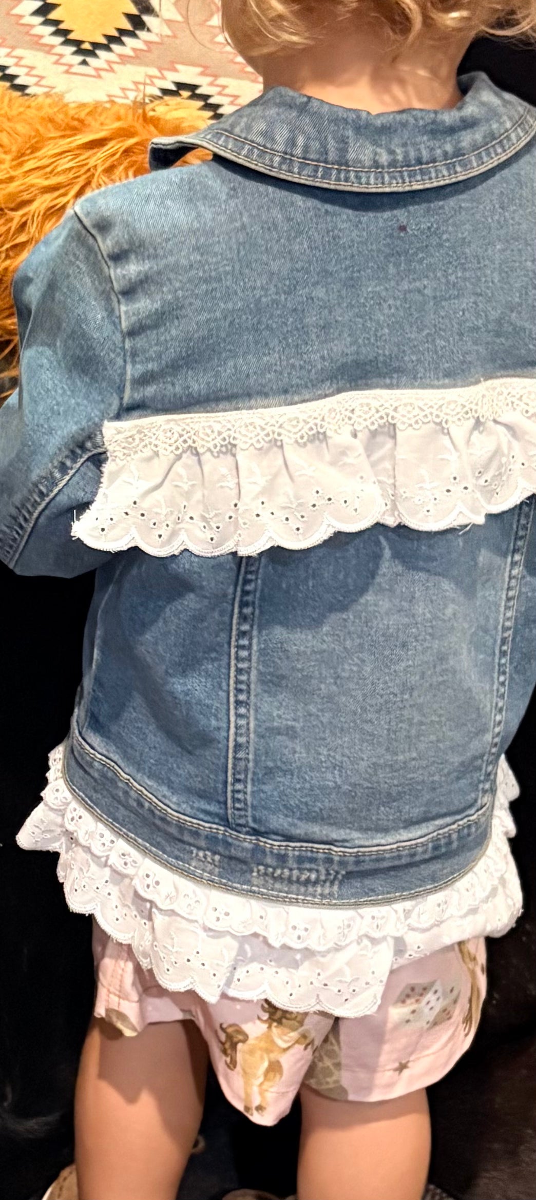 Red Lily Denim - Girls Jessie White Lace Denim Jacket