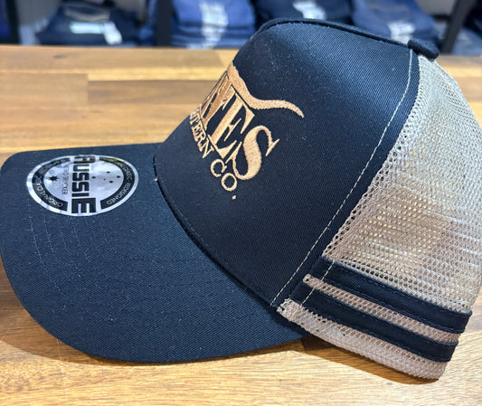 Mates Western Caps - Ponytail - Black and Gold