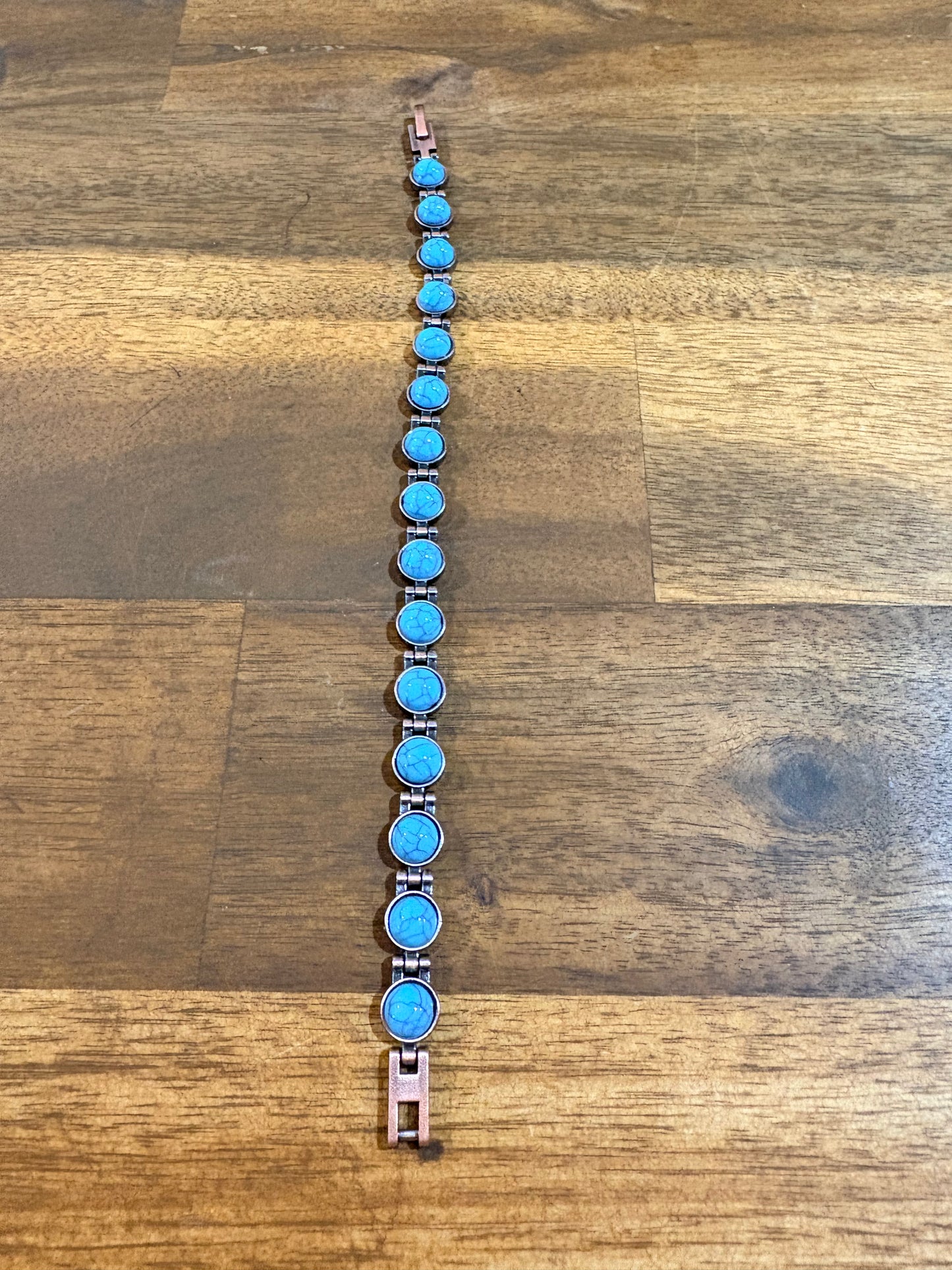 Copper Magnet Bracelet Turquoise Circles 20cm