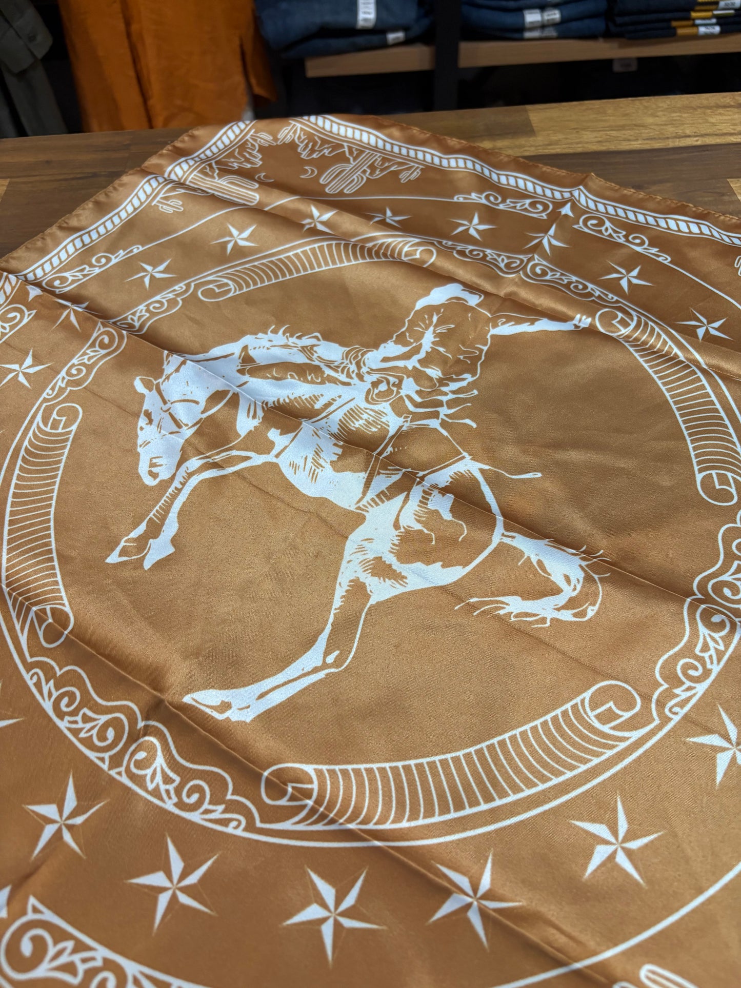 Western Small Wild Rags / Scarves Western Golden Bucking Horse