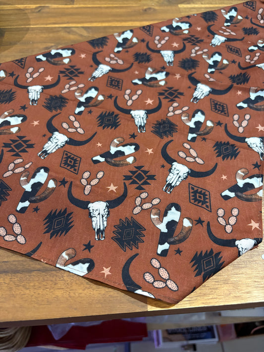 Western Small Wild Rags / Scarves Brown Skull / Cactus