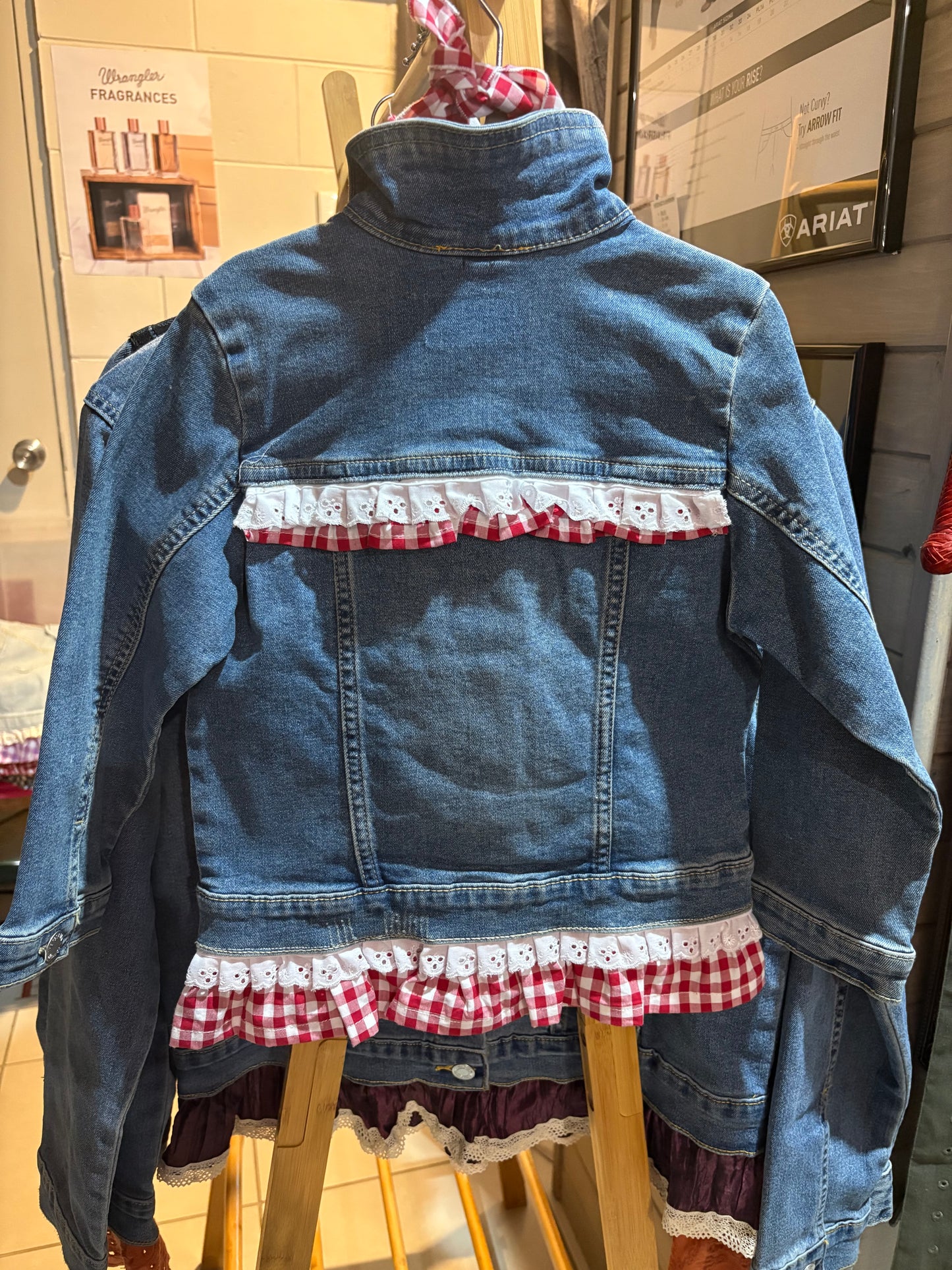 Red Lily Denim - Emma Denim Jacket Red Gingham - Youth