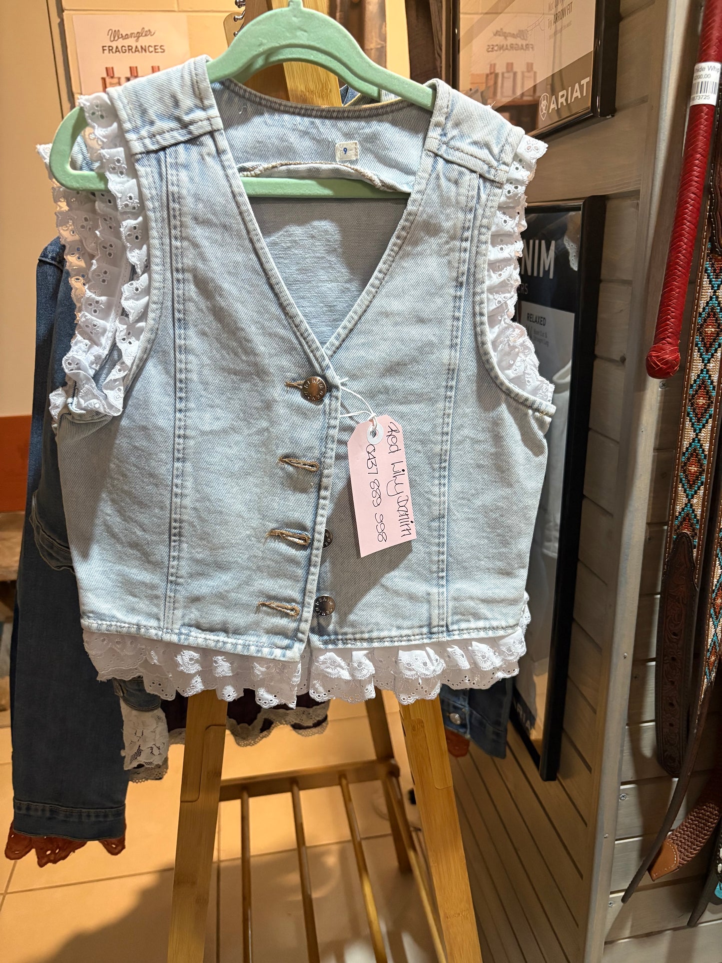 Red Lily Denim - Rylee Denim Vest Double lace