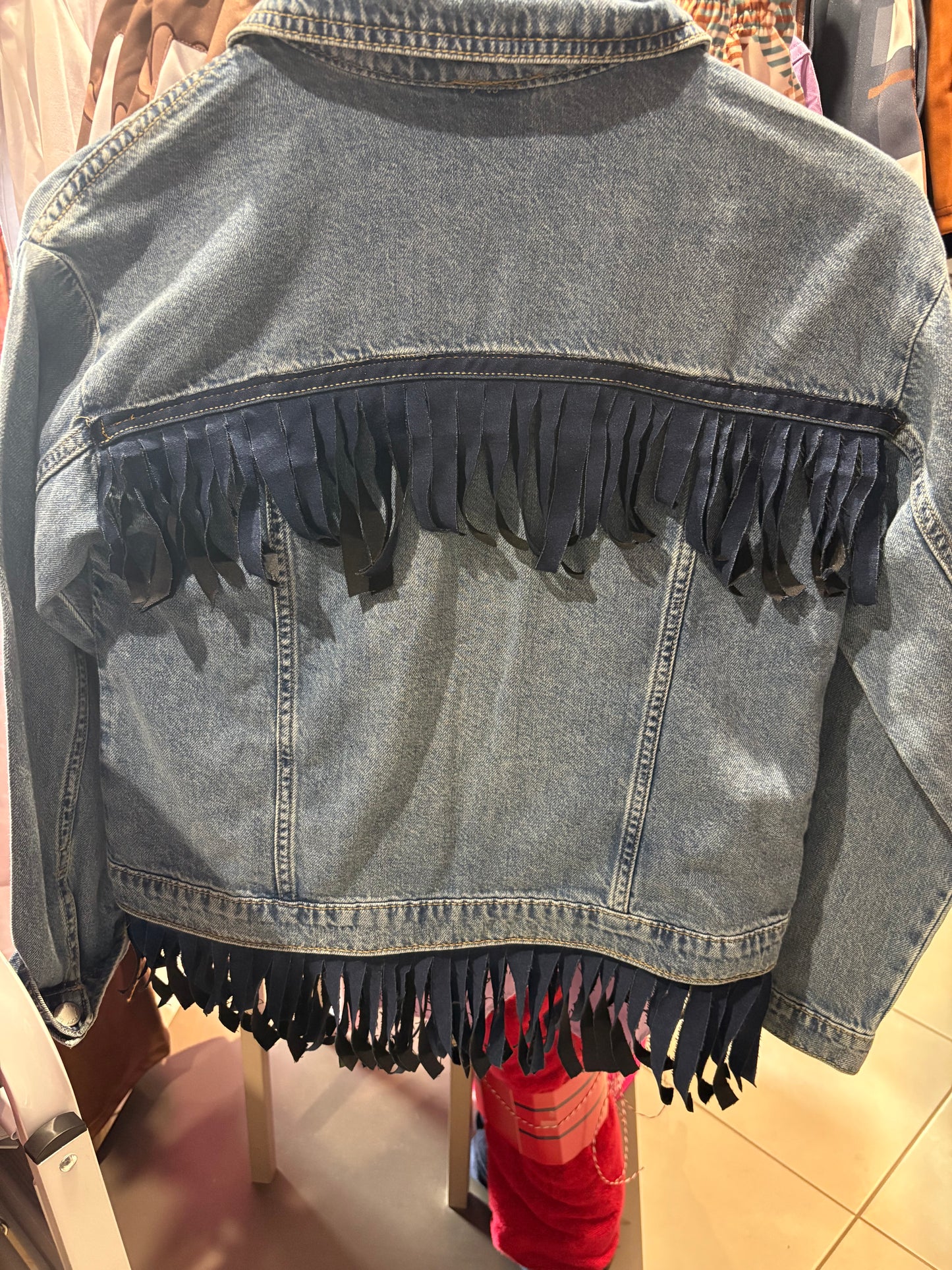 Red Lily Denim - Ladies Navy Trim Denim Jacket