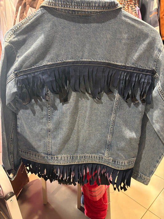 Red Lily Denim - Ladies Navy Trim Denim Jacket