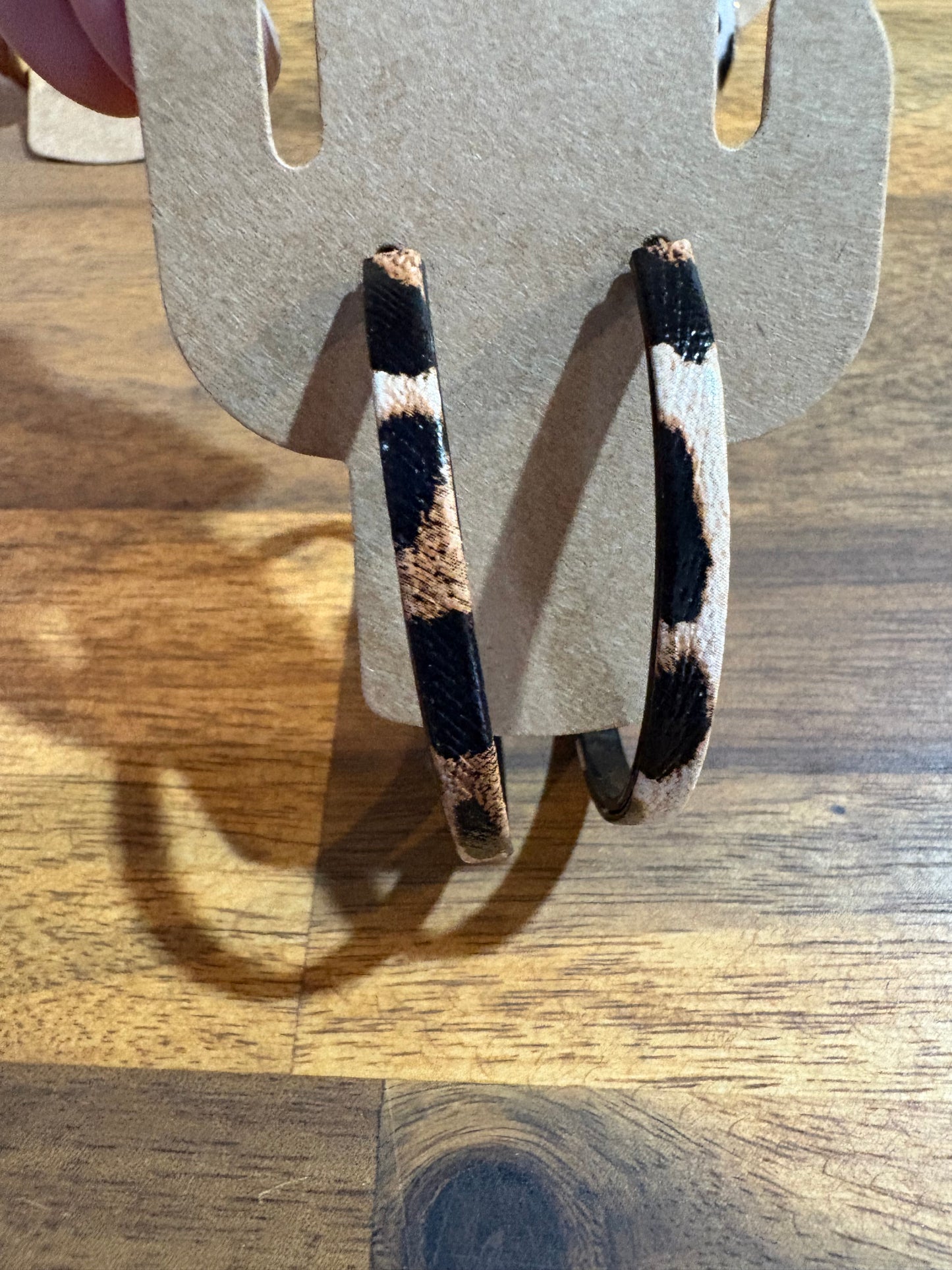 Western Earrings - Leopard print hoops