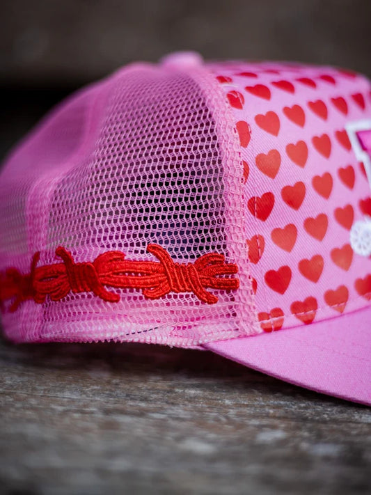 Little Spurs & Co - Pink Love Heart Cap - Toddler