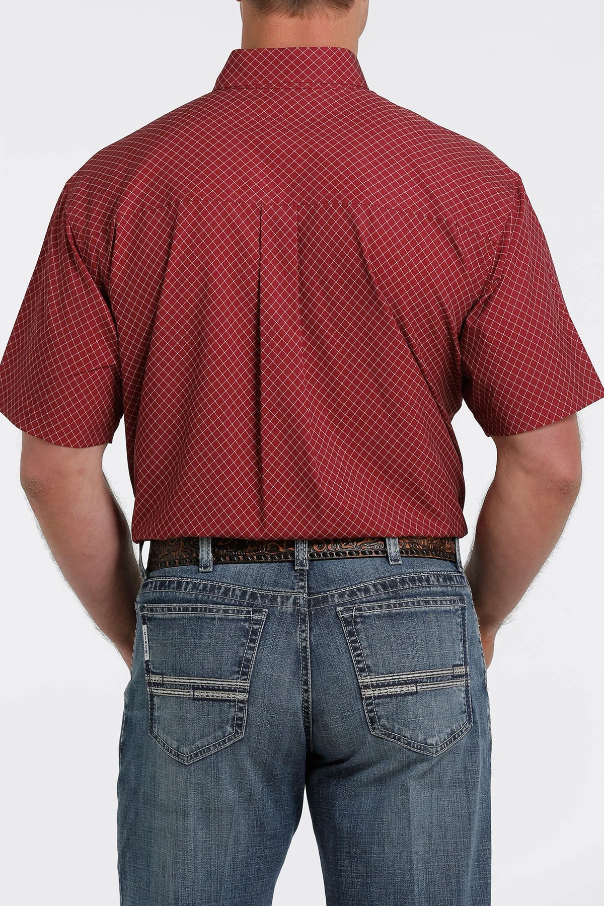CINCH Mens Arenaflex Short Sleeve - Burgundy
