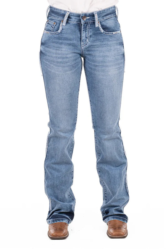 Hitchley and Harrow Comfort Cut High Rise - SR2201 "Augusta" White Wash Stitch Jeans