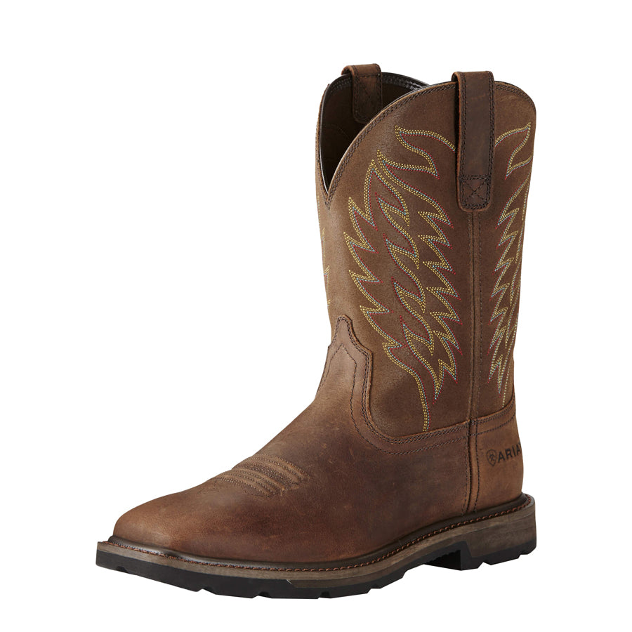 Ariat Mens Groundbreaker Wide Square Toe - ST Brown