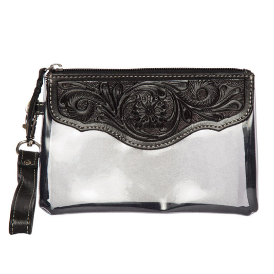Tooling Leather and Clear PVC Clutch – PTC41