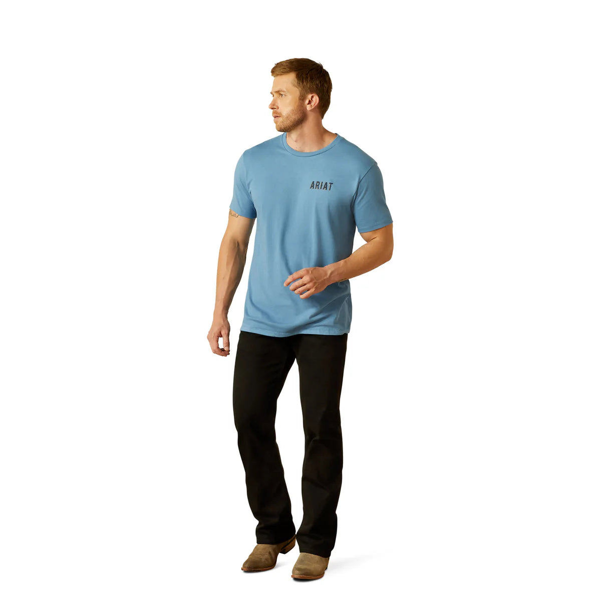 Ariat Mens Blazing Saddle Short Tee - Cornet Blue