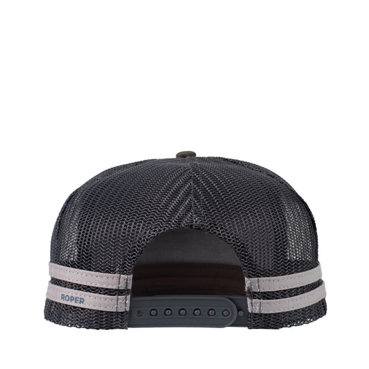 Roper Trucker Cap Bull Skull Steel Grey