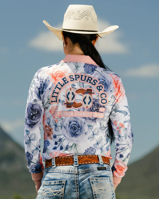 Little Spurs and Co Floral Teen Sun Protection Shirt