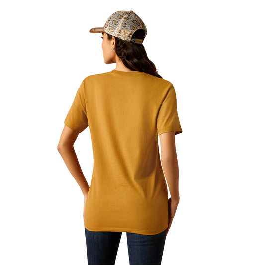 Ariat Womens Longhorn Brand tee Harvest Gold