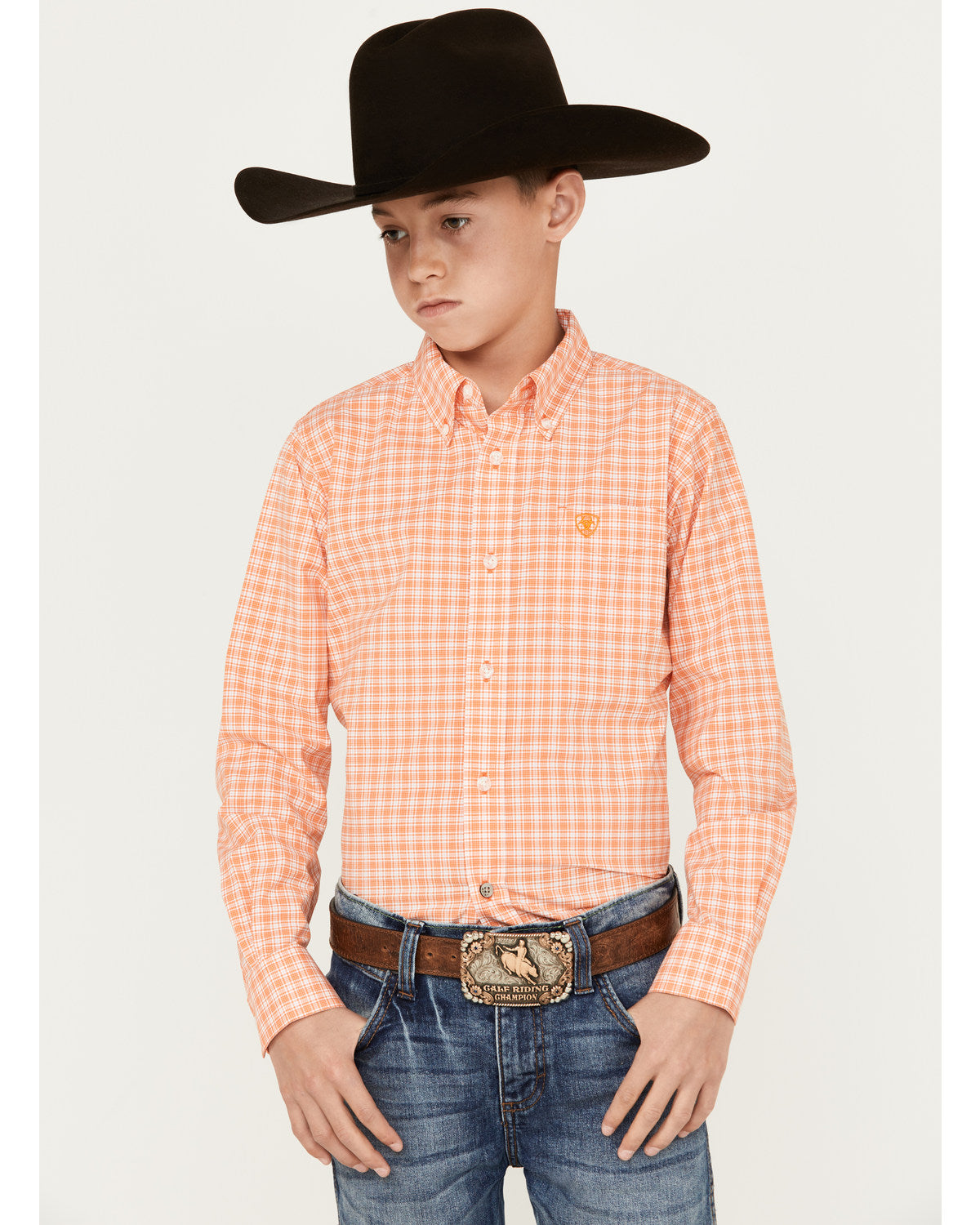 Ariat Boys Pro Series Matias Classic Orange shirt