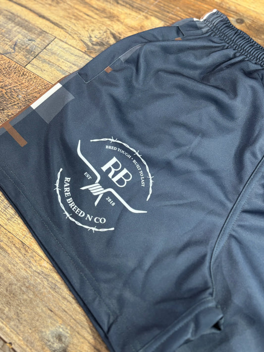 Rare Breed and Co Footy Shorts - Adult - Blue - Longer length