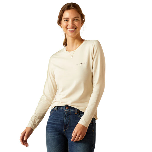 Ariat Womens Rein Seal LS Tee Natural