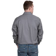 Just Country Mens Evan Workshirt Steel Grey