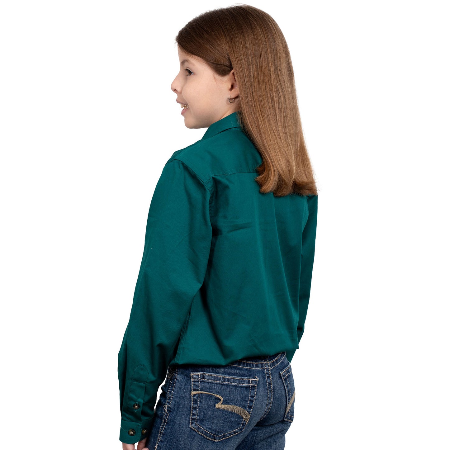 JUST COUNTRY GIRL'S - KENZIE - 1/2 BUTTON - FOREST GREEN
