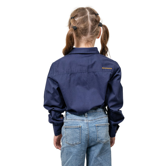 YOUTH REBAR HALF BUTTON WORKSHIRT - NAVY