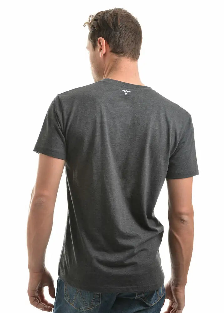 Wrangler Mens Angus SS Tee Charcoal Marle