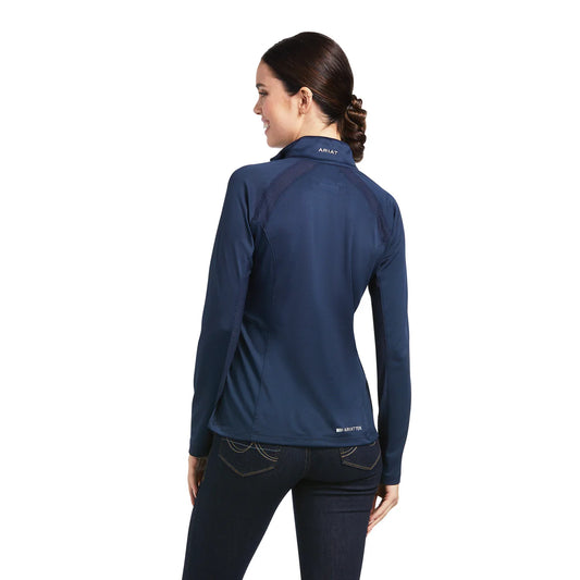 ARIAT SUNSTOPPER 2.0 1/4 ZIP NAVY DOT
