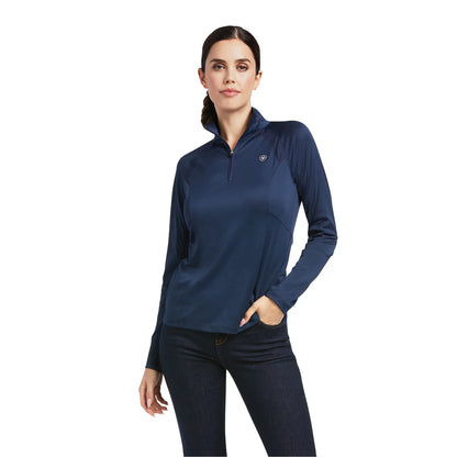 ARIAT SUNSTOPPER 2.0 1/4 ZIP NAVY DOT