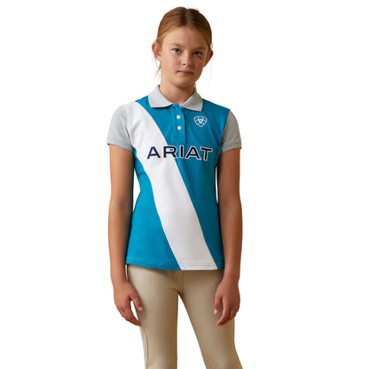 ARIAT YOUTH TARYN SS POLO MOSAIC BLUE