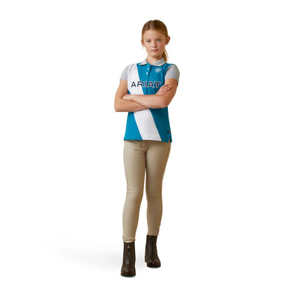 ARIAT YOUTH TARYN SS POLO MOSAIC BLUE