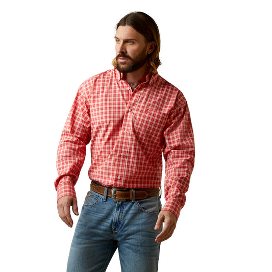 Ariat Mens Pro Series Oberon Classic LS Shirt Poppy Red