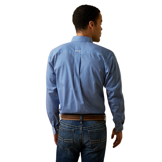 Ariat Mens WF Wren fitted LS Bright Cobalt
