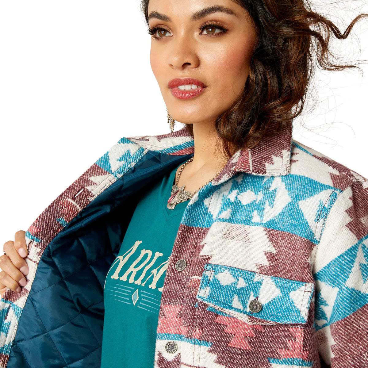 ARIAT WOMENS SHACKET SHIRT JACKET BAJA JACQUARD