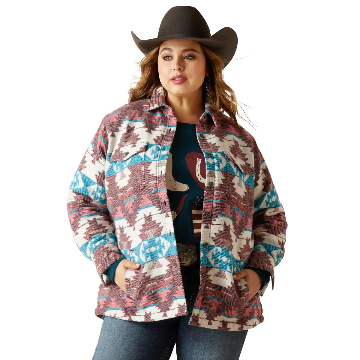 ARIAT WOMENS SHACKET SHIRT JACKET BAJA JACQUARD