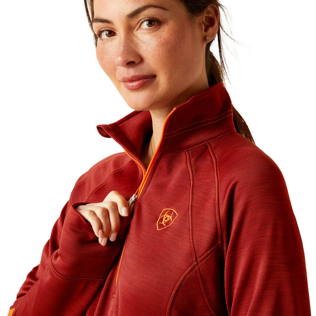 ARIAT Youth TEK TEAM 1/2 ZIP SWEATSHIRT FIRED BRICK