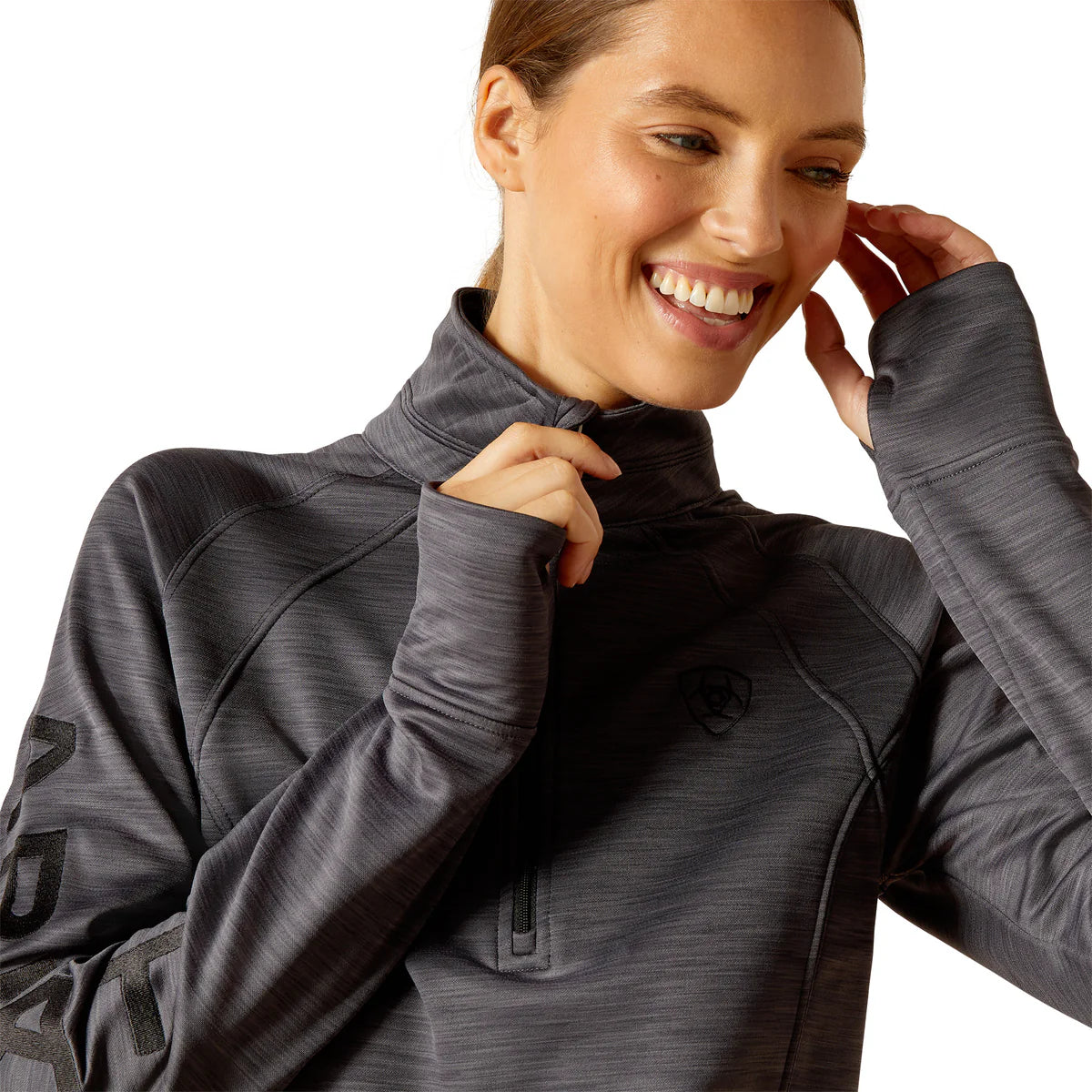 ARIAT WOMENS TEK TEAM 1/2 ZIP SWEATSHIRT EBONY
