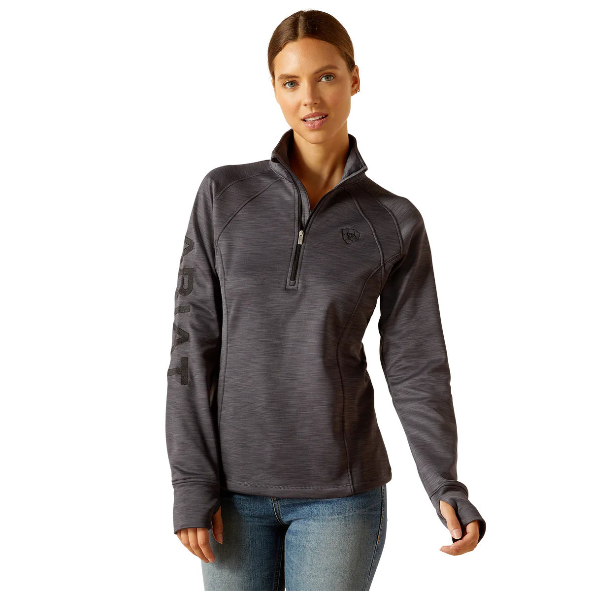 ARIAT WOMENS TEK TEAM 1/2 ZIP SWEATSHIRT EBONY