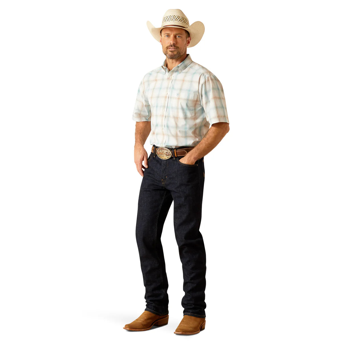 Ariat Mens Pro Ellison ss Shirt White