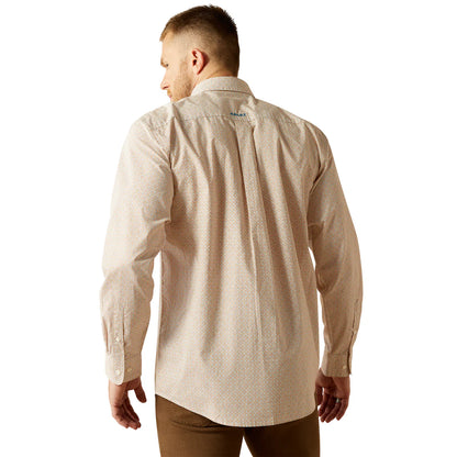 ARIAT MENS JOHNNY CLASSIC FIT LONG SLEEVE SHIRT LIGHT BROWN