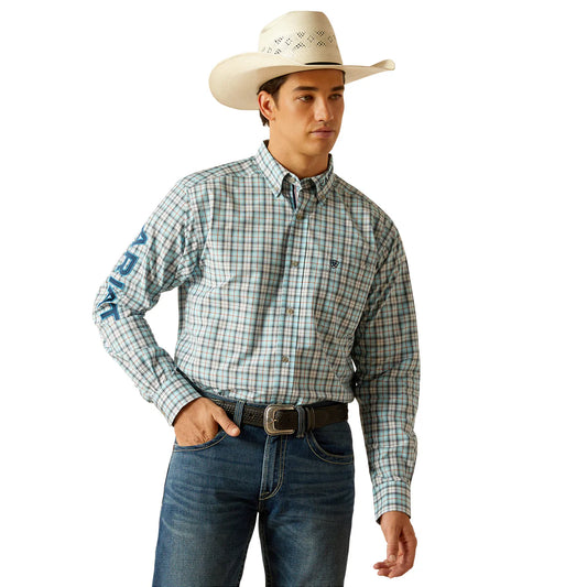 Ariat Mens Pro Team Lawrence LS Shirt Aqua