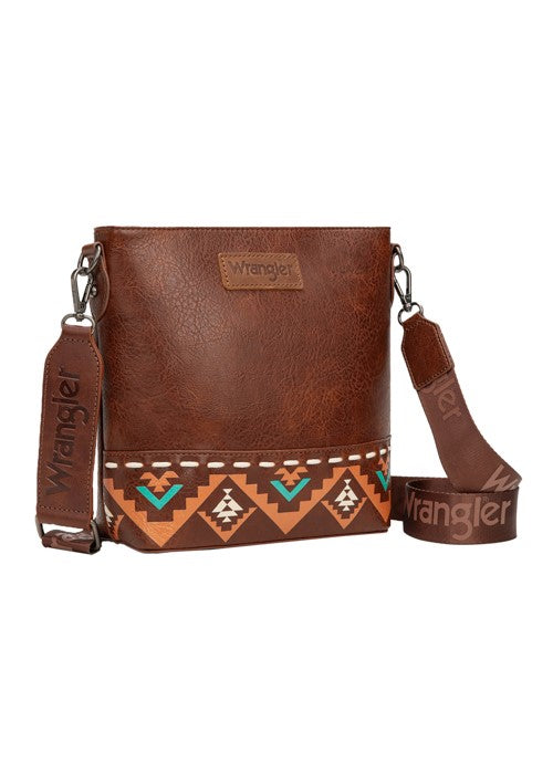 Wrangler LANA AZTEC PRINT CROSSBODY BAG Brown